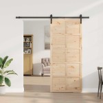 vidaXL Ușă glisantă Maro 100 x 208 cm Lemn masiv de pin