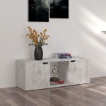vidaXL Comodă TV, gri beton, 88,5x27,5x30,5 cm, lemn prelucrat vidaXL Comodă TV, gri beton, 88,5x27,5x30,5 cm, lemn prelucrat