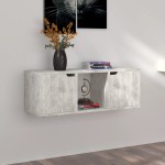 vidaXL Comodă TV, gri beton, 88,5x27,5x30,5 cm, lemn prelucrat vidaXL Comodă TV, gri beton, 88,5x27,5x30,5 cm, lemn prelucrat