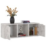 vidaXL Comodă TV, gri beton, 88,5x27,5x30,5 cm, lemn prelucrat vidaXL Comodă TV, gri beton, 88,5x27,5x30,5 cm, lemn prelucrat