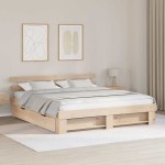 vidaXL Cadru de pat cu headboard Maro 180 x 200 cm Lemn masiv de pin vidaXL Cadru de pat cu headboard Maro 180 x 200 cm Lemn masiv de pin