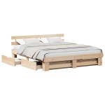 vidaXL Cadru de pat cu headboard Maro 180 x 200 cm Lemn masiv de pin vidaXL Cadru de pat cu headboard Maro 180 x 200 cm Lemn masiv de pin