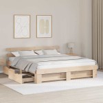 vidaXL Cadru de pat cu headboard Maro 180 x 200 cm Lemn masiv de pin vidaXL Cadru de pat cu headboard Maro 180 x 200 cm Lemn masiv de pin