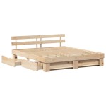 vidaXL Cadru de pat cu headboard Maro 180 x 200 cm Lemn masiv de pin vidaXL Cadru de pat cu headboard Maro 180 x 200 cm Lemn masiv de pin