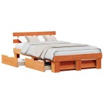 vidaXL Cadru de pat Maro ceruit 120 x 190 cm Lemn masiv de pin vidaXL Cadru de pat Maro ceruit 120 x 190 cm Lemn masiv de pin