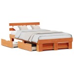 vidaXL Cadru de pat Maro ceruit 120 x 190 cm Lemn masiv de pin vidaXL Cadru de pat Maro ceruit 120 x 190 cm Lemn masiv de pin