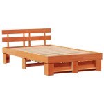 vidaXL Cadru de pat Maro ceruit 120 x 190 cm Lemn masiv de pin vidaXL Cadru de pat Maro ceruit 120 x 190 cm Lemn masiv de pin