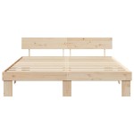 vidaXL Cadru de pat cu headboard Maro 200 x 200 cm Lemn masiv de pin vidaXL Cadru de pat cu headboard Maro 200 x 200 cm Lemn masiv de pin