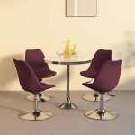 vidaXL Scaune de bucătărie pivotante, 4 buc., violet, textil vidaXL Scaune de bucătărie pivotante, 4 buc., violet, textil