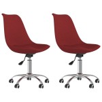 vidaXL Scaune de bucătărie pivotante, 2 buc., roșu vin, textil vidaXL Scaune de bucătărie pivotante, 2 buc., roșu vin, textil