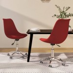 vidaXL Scaune de bucătărie pivotante, 2 buc., roșu vin, textil vidaXL Scaune de bucătărie pivotante, 2 buc., roșu vin, textil
