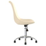 vidaXL Scaune de bucătărie pivotante, 2 buc., crem, material textil