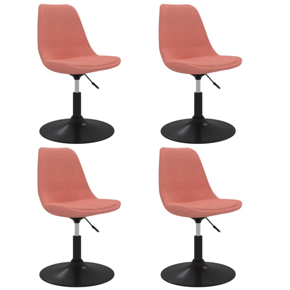 vidaXL Scaune de masă pivotante, 4 buc, roz, catifea