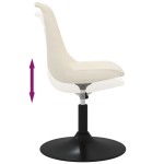 vidaXL Scaune de masă pivotante, 4 buc., crem, catifea