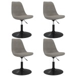 vidaXL Scaune de masă pivotante, 4 buc., gri deschis, catifea vidaXL Scaune de masă pivotante, 4 buc., gri deschis, catifea