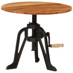 vidaXL Masă laterală, 60x(42-62) cm, lemn masiv de acacia și fontă vidaXL Masă laterală, 60x(42-62) cm, lemn masiv de acacia și fontă