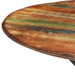 vidaXL Masă de bucătărie, Ø110x78 cm, lemn masiv de mango și oțel
