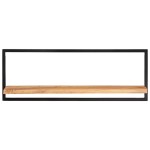 vidaXL Rafturi de perete 2 buc. 100x24x35 cm lemn masiv acacia/oțel vidaXL Rafturi de perete 2 buc. 100x24x35 cm lemn masiv acacia/oțel