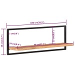 vidaXL Rafturi de perete 2 buc. 100x24x35 cm lemn masiv acacia/oțel vidaXL Rafturi de perete 2 buc. 100x24x35 cm lemn masiv acacia/oțel
