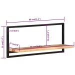 vidaXL Rafturi de perete 2 buc. 80x25x35 cm lemn masiv acacia/oțel vidaXL Rafturi de perete 2 buc. 80x25x35 cm lemn masiv acacia/oțel
