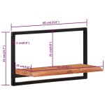vidaXL Rafturi de perete 2 buc. 60x25x35 cm lemn masiv acacia/oțel vidaXL Rafturi de perete 2 buc. 60x25x35 cm lemn masiv acacia/oțel