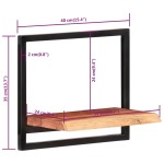 vidaXL Rafturi de perete 2 buc. 40x24x35 cm lemn masiv acacia/oțel vidaXL Rafturi de perete 2 buc. 40x24x35 cm lemn masiv acacia/oțel