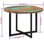 vidaXL Masă de bucătărie, 110x75 cm, lemn masiv reciclat vidaXL Masă de bucătărie, 110x75 cm, lemn masiv reciclat