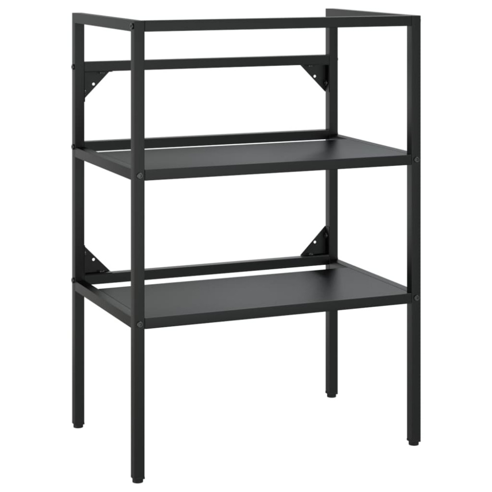 vidaXL Cadru chiuvetă de baie, negru, 59x38x83 cm, fier