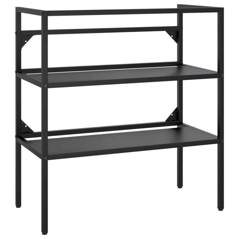 vidaXL Cadru chiuvetă de baie, negru, 79x38x83 cm, fier