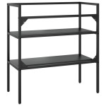 vidaXL Cadru chiuvetă de baie, negru, 79x38x83 cm, fier vidaXL Cadru chiuvetă de baie, negru, 79x38x83 cm, fier