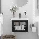 vidaXL Cadru chiuvetă de baie pentru perete, negru, 40x38x31 cm, fier vidaXL Cadru chiuvetă de baie pentru perete, negru, 40x38x31 cm, fier