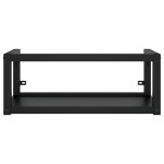 vidaXL Cadru chiuvetă de baie pentru perete, negru, 79x38x31 cm, fier