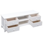 vidaXL Comodă TV,alb, 108x30x40 cm, lemn masiv de paulownia