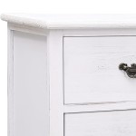 vidaXL Comodă TV,alb antichizat, 108x30x40 cm, lemn masiv de paulownia