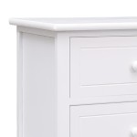 vidaXL Comodă TV, alb, 108x30x40 cm, lemn masiv de paulownia