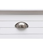 vidaXL Birou, alb, 108x45x76 cm, lemn masiv de paulownia