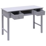 vidaXL Birou, gri, 108x45x76 cm, lemn masiv de paulownia