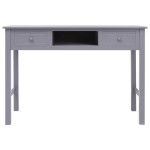 vidaXL Birou, gri, 108x45x76 cm, lemn masiv de paulownia