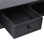 vidaXL Birou, negru, 108x45x76 cm, lemn masiv de paulownia