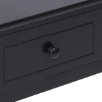 vidaXL Birou, negru, 108x45x76 cm, lemn masiv de paulownia