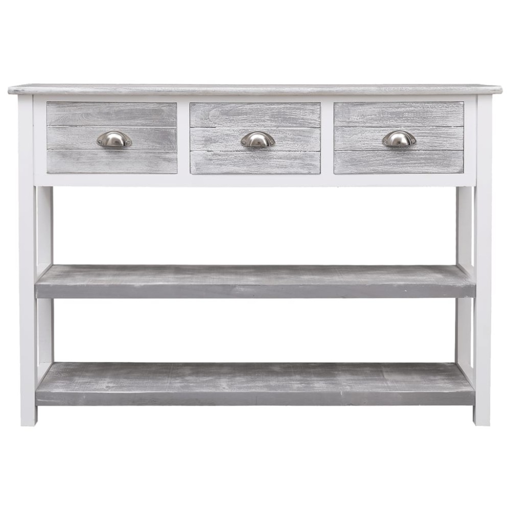 vidaXL Dulap, gri antichizat, 108x30x76 cm, lemn masiv de paulownia