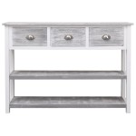 vidaXL Dulap, gri antichizat, 108x30x76 cm, lemn masiv de paulownia
