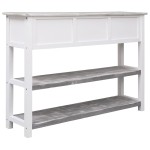 vidaXL Dulap, gri antichizat, 108x30x76 cm, lemn masiv de paulownia
