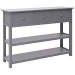 vidaXL Dulap, gri, 108x30x76 cm, lemn masiv paulownia