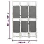 vidaXL Paravan de cameră cu 3 panouri, gri, 105x165 cm, textil vidaXL Paravan de cameră cu 3 panouri, gri, 105x165 cm, textil