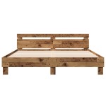 vidaXL Cadru de pat cu headboard Lemn Vechi 180 x 200 cm Lemn compozit