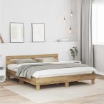 vidaXL Cadru de pat Stejar Artizanal 180 x 200 cm Lemn compozit vidaXL Cadru de pat Stejar Artizanal 180 x 200 cm Lemn compozit
