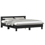 vidaXL Cadru de pat Stejar Negru 180 x 200 cm Lemn compozit