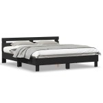 vidaXL Cadru de pat Stejar Negru 180 x 200 cm Lemn compozit