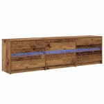 vidaXL Cabinet TV cu lumini cu bandă LED cu sertar cu depozitare Maro 180 x 34 x 50 cm
